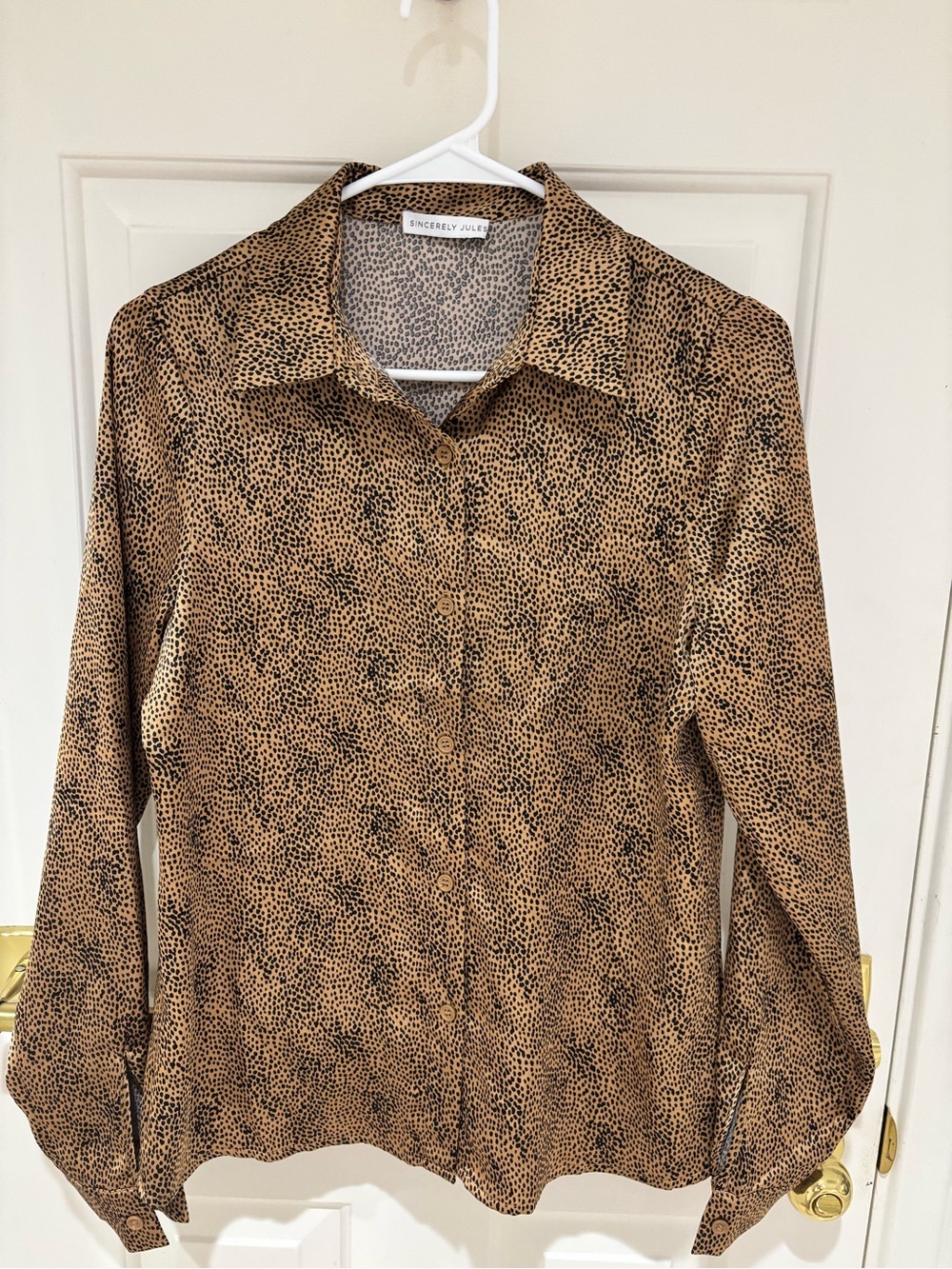 Sincerly Jules Leopard Print Button-Down Shirt